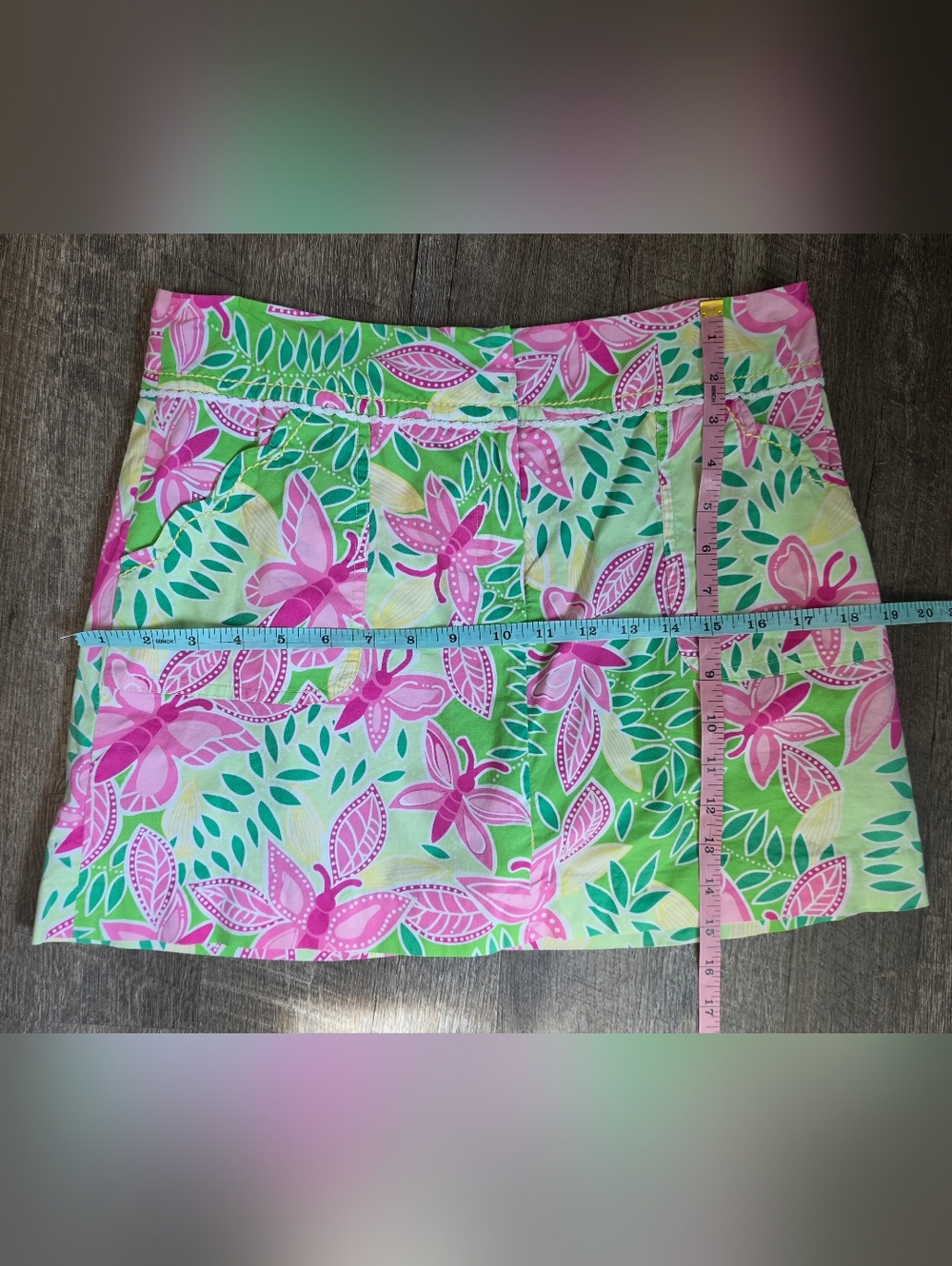 Vintage Lilly Pulitzer Summer Fling Butterfly Skort Womens 6 Pink Green Cotton - Picture 10 of 12